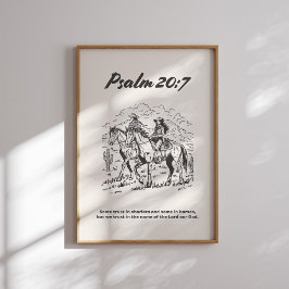 Psalm 20:7 Svartvit Poster