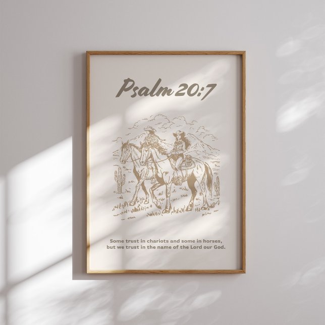 Psalm 20 7 Western Cowgirl Christian Wall Art Poster (Skapare uppladdad)