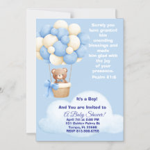 Psalm 21:6 Boy Baby Shower Invitation