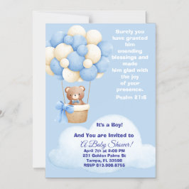 Psalm 21:6 Boy Baby Shower Invitation Magnetisk Inbjudningskort