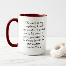 Psalm 23:1-2 Anpassad Skrift Tvåtons Kaffemugg