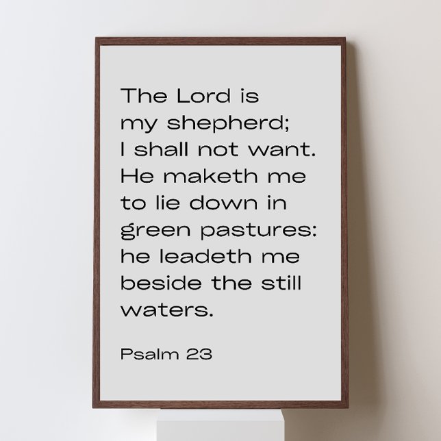 Psalm 23:1–2 –  Desert Faith Minimalist Affisch (Christian Wall Art - Christian Gifts - Christian Posters - Bible Verse Poster)