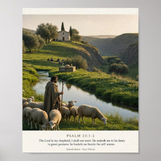 Psalm 23:1-2 Herren är min herde Affisch