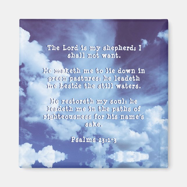 Psalm, 23:1-3, bibelns versalmagnet magnet (Framsidan)
