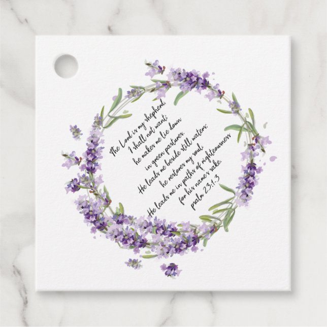 Psalm 23: 1-3 gåvor etiketter (Framsida)