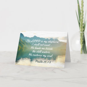 Psalm 23 1-3 Han leder mig bredvid stilla vatten Kort
