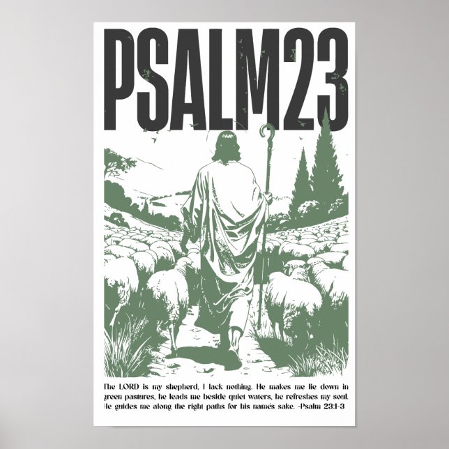 Psalm 23:1-3 ”Herren är min herde” Affisch (Framsidan)