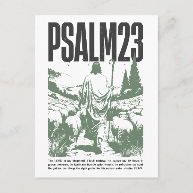 Psalm 23:1-3 ”Herren är min herde” Vykort (Framsida)