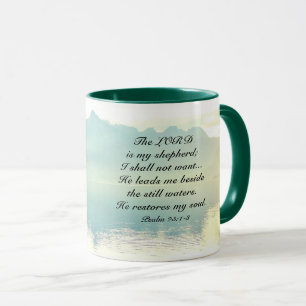 Psalm 23 1-3 LORD är min Shepherd Mugg