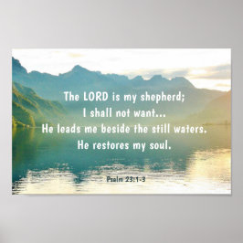 Psalm 23 1-3 LORD är min Shepherd Poster