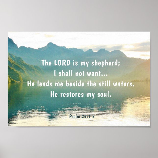 Psalm 23 1-3 LORD är min Shepherd Poster (Framsidan)