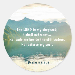 Psalm 23 1-3 LORD är min Shepherd Runt Klistermärke