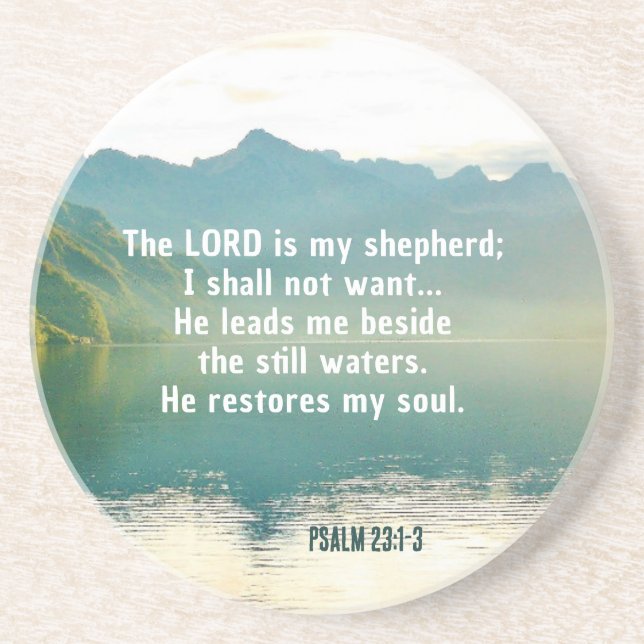 Psalm 23 1-3 LORD är min Shepherd Underlägg (Framsidan)