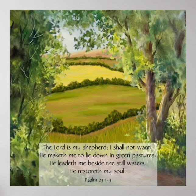 Psalm 23:1-3 poster (Framsidan)