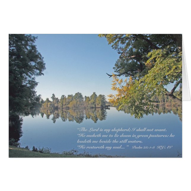 Psalm 23:1-3-skriptkort hälsningskort (Framsidan Horizontal)