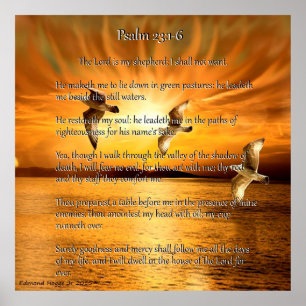 Psalm 23:1-6 Herren är min Shepard Poster
