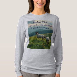Psalm 23:1 Bibelvers Dam T-shirt med långa ärmar
