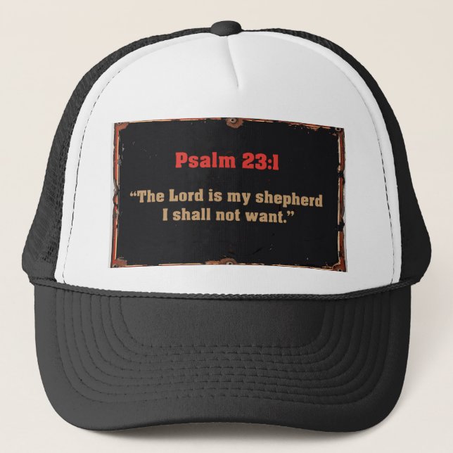 Psalm 23:1 Bibelvers Kristet Lastbilschaufförsmöss Keps (Framsida)