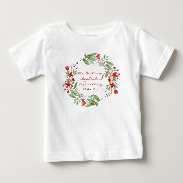 Psalm 23: 1 - Bibelverse - Baby överst T Shirt (Framsida)