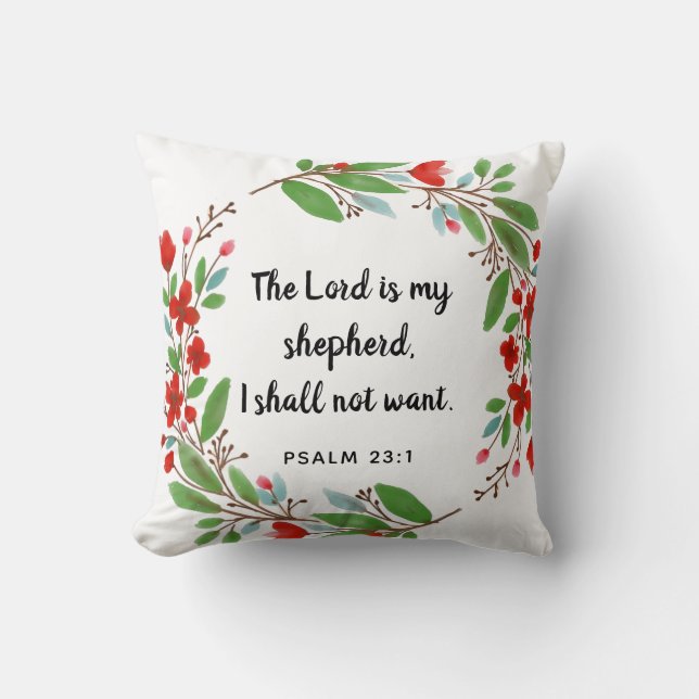 Psalm 23:1 Bibelverse - Pillow Kudde (Framsida)