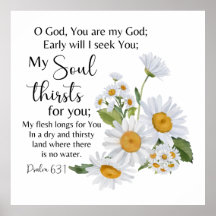 Psalm 23:1 Bible Scripture Chamomile Flowers