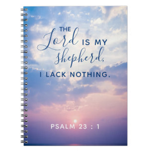 Psalm 23:1 Bläddra, versalt, bärbar dator Anteckningsbok