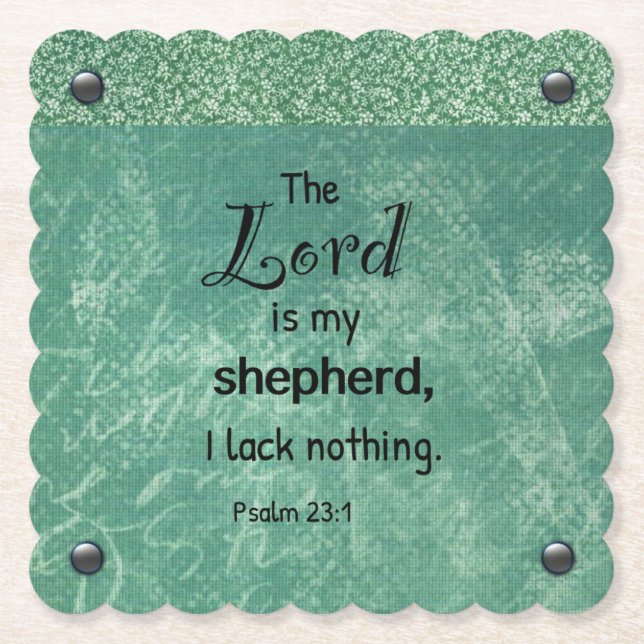 Psalm 23:1 Christian Typography Design Underlägg Papper (Framsida)