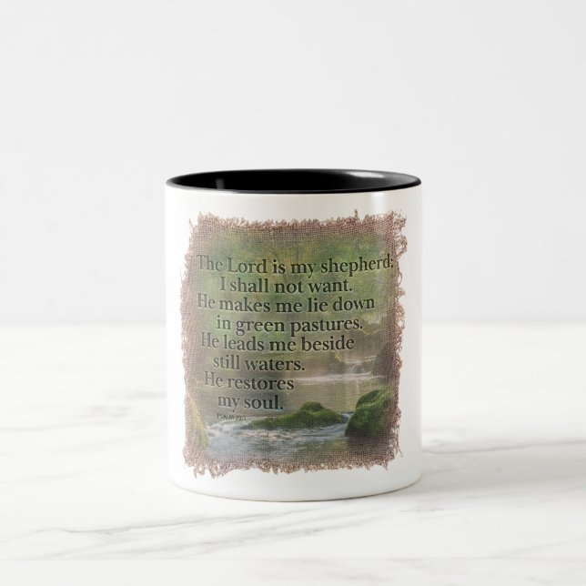 PSALM 23:1 - Coffee Mug Två-Tonad Mugg (Center)
