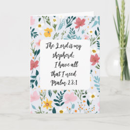 Psalm 23:1 Floral Greeting Card Kort