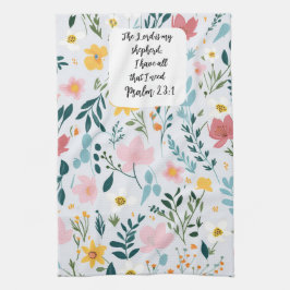 Psalm 23:1 Floral Kitchen Towels Kökshandduk