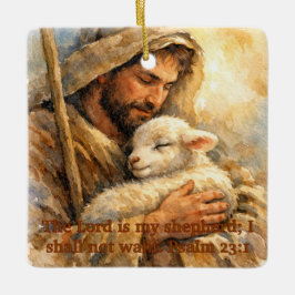 Psalm 23:1 Goda herden fyrkantig prydnad Julgransprydnad Keramik
