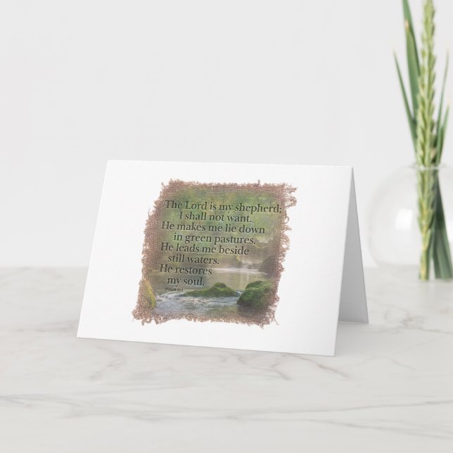 PSALM 23:1 - Greeting Card Tack Kort (Framsida)