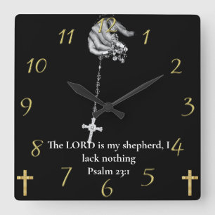 Psalm 23:1-handhållare i kor fyrkantig klocka