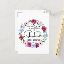 Psalm 23:1 Herren är min Shepherd Blommigt Bible