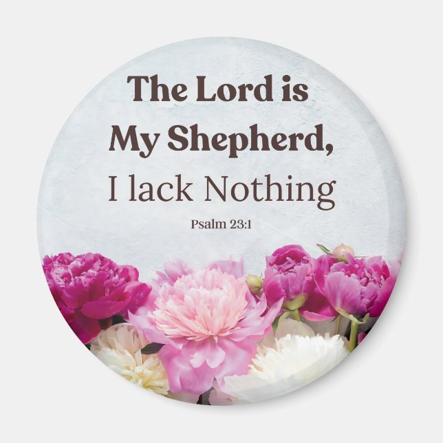 Psalm 23:1 Herren är min Shepherd-Blommigt Magnet (Framsidan)