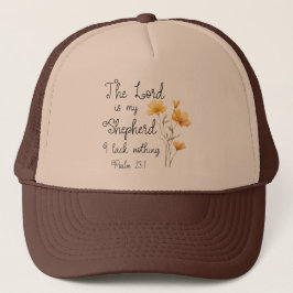 Psalm 23:1 Herren är min Shepherd Gult Flower Keps