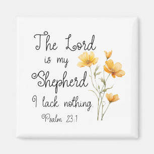 Psalm 23:1 Herren är min Shepherd Gult Flower Magnet