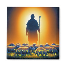 Psalm 23:1 Herren som herde Fyrkantig Magnet
