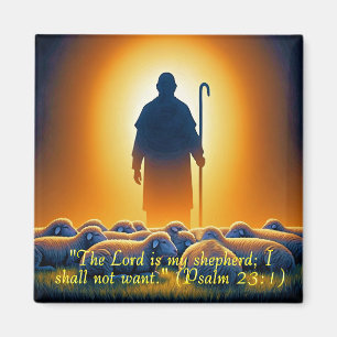 Psalm 23:1 Herren som herde Fyrkantig Magnet