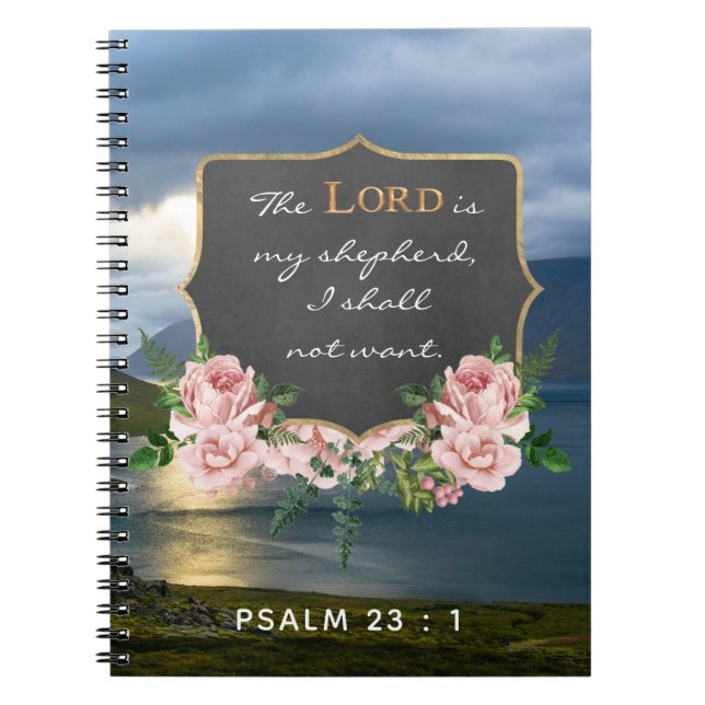 Psalm 23: 1 inspirerande bibelsv - bärbar dator anteckningsbok (Framsidan)