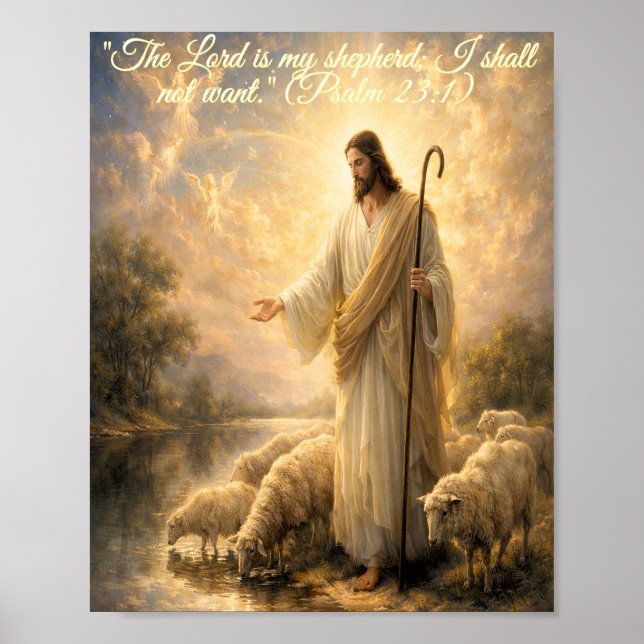 Psalm 23:1 Jesus as Shepherd Poster (Framsidan)