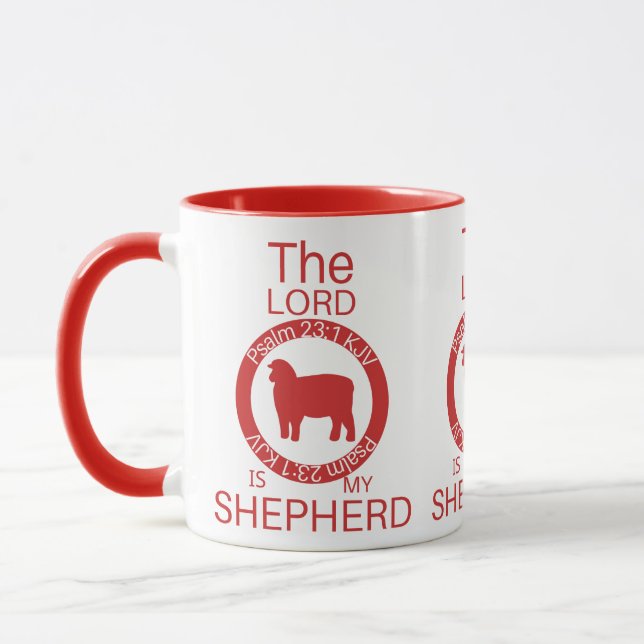 Psalm 23:1 KJV Bible Verse The Lord is My Shepherd Mugg (Vänster)