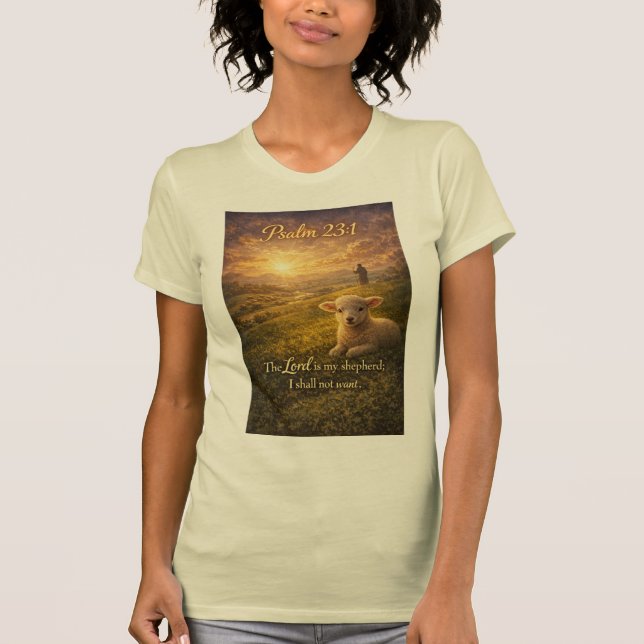 Psalm 23:1 Kristet lamm damtröja T Shirt (Framsida)