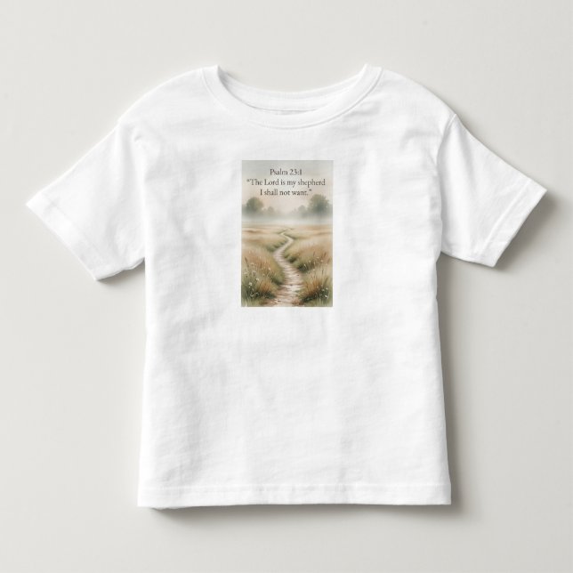 Psalm 23:1 Kristet småbarns t-shirt (Framsida)