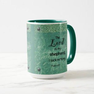 Psalm 23:1 Kristet typografidesign Mugg
