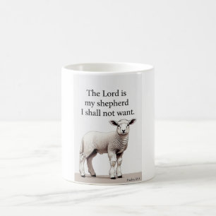Psalm 23:1 Kristi Lamm Kaffe Mugg