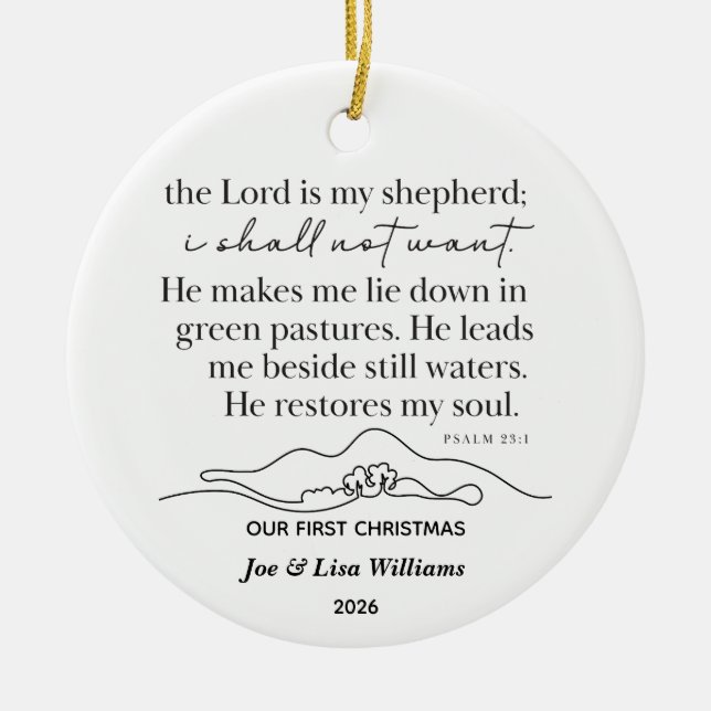 Psalm 23:1 Personlig julgranskula (Framsidan)