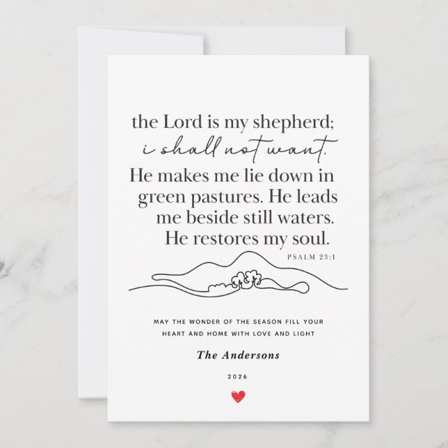 Psalm 23:1 Personlig julkort (Framsida)