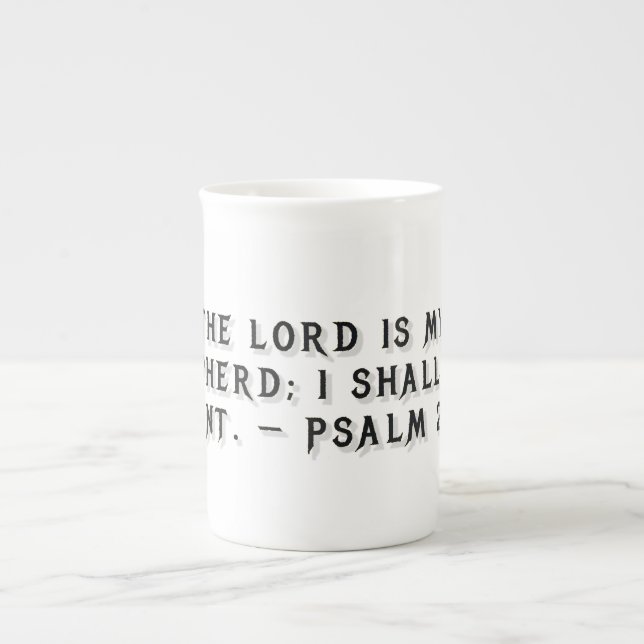 Psalm 23:1 presentmugg benporslin mugg (Framsidan)