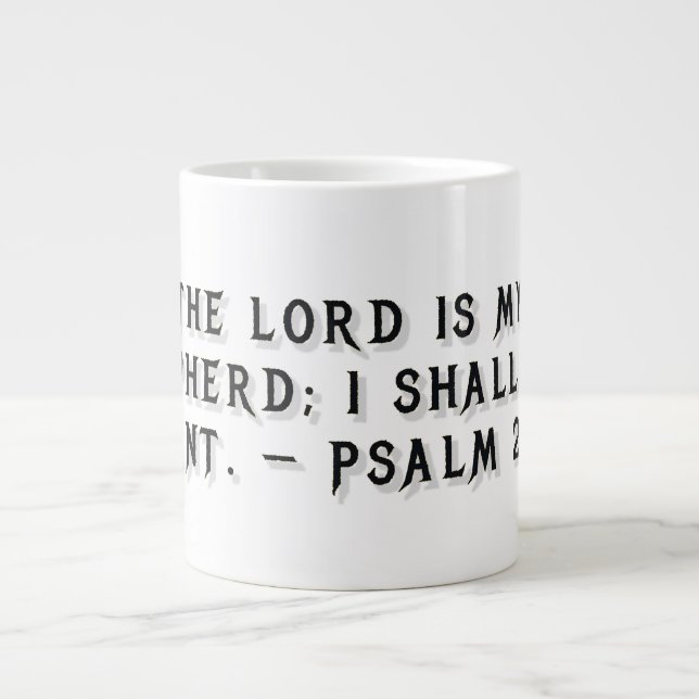 Psalm 23:1 presentmugg jumbo mugg (Framsidan)